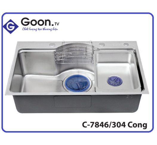 C-7846/304  Cong Chậu rửa 7846 Inox 304 Cong