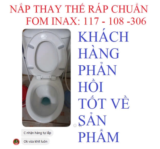 Nắp bồn cầu Inax 117,108,306 Đóng Êm