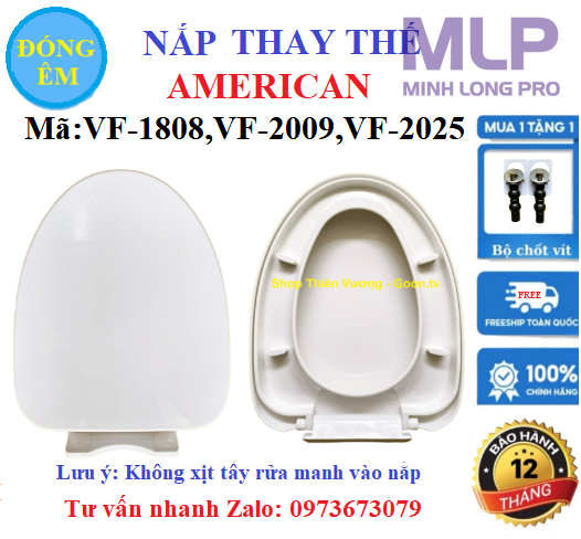 Nắp Bồn Cầu American, Đóng Êm Mã  Trong Ảnh Sản Phẩm.